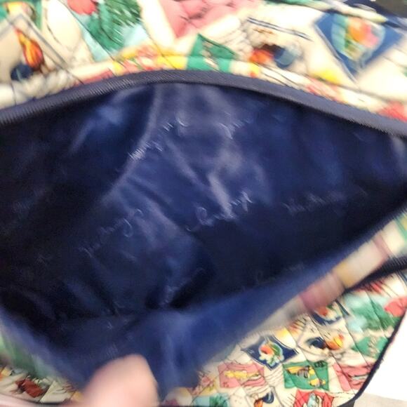 Vera Bradley Cuban Stamps Triple Zip Crossbody Bag Purse - Picture 10 of 12